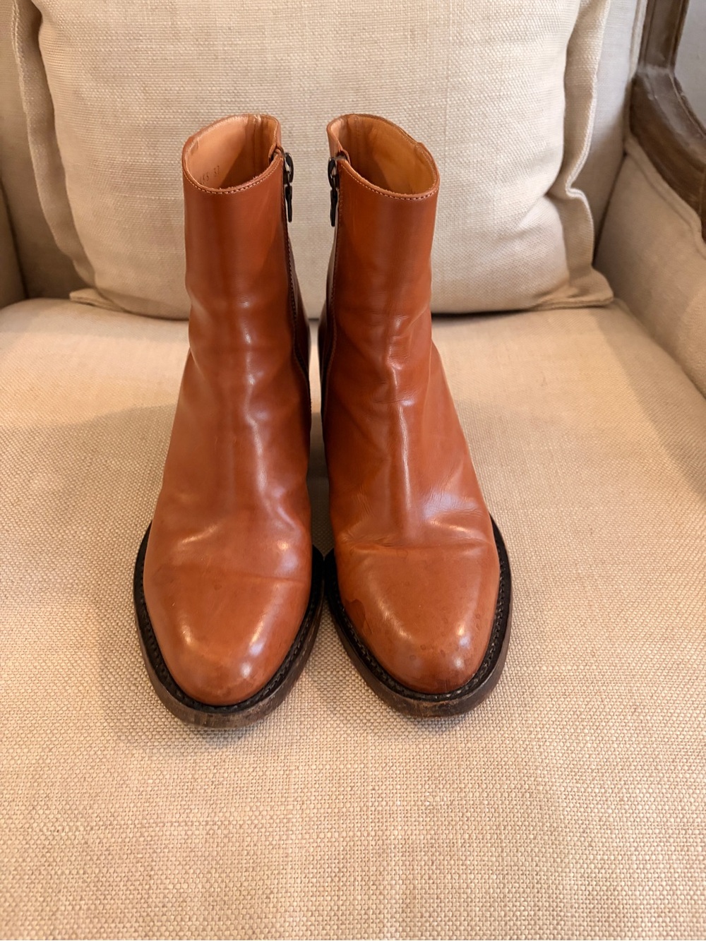 Dries Van Noten Cognac Leather Boots sz 37